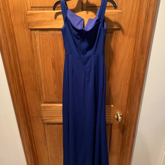 Tha Fashion Poet V-neck Sleeveless Gown in Royal Blue XS - Picture 3 of 7